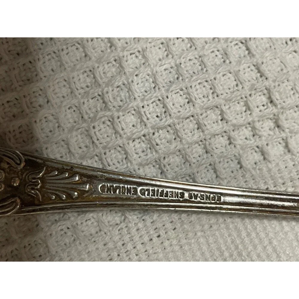 Antique EPNS Sheffield England Berry Serving Spoon with Embossed Fruit Design
